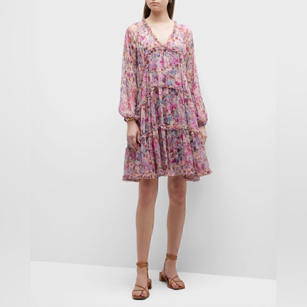 Johnny Was
Skyler Ruffle-Trim Floral-Print Mini Dress